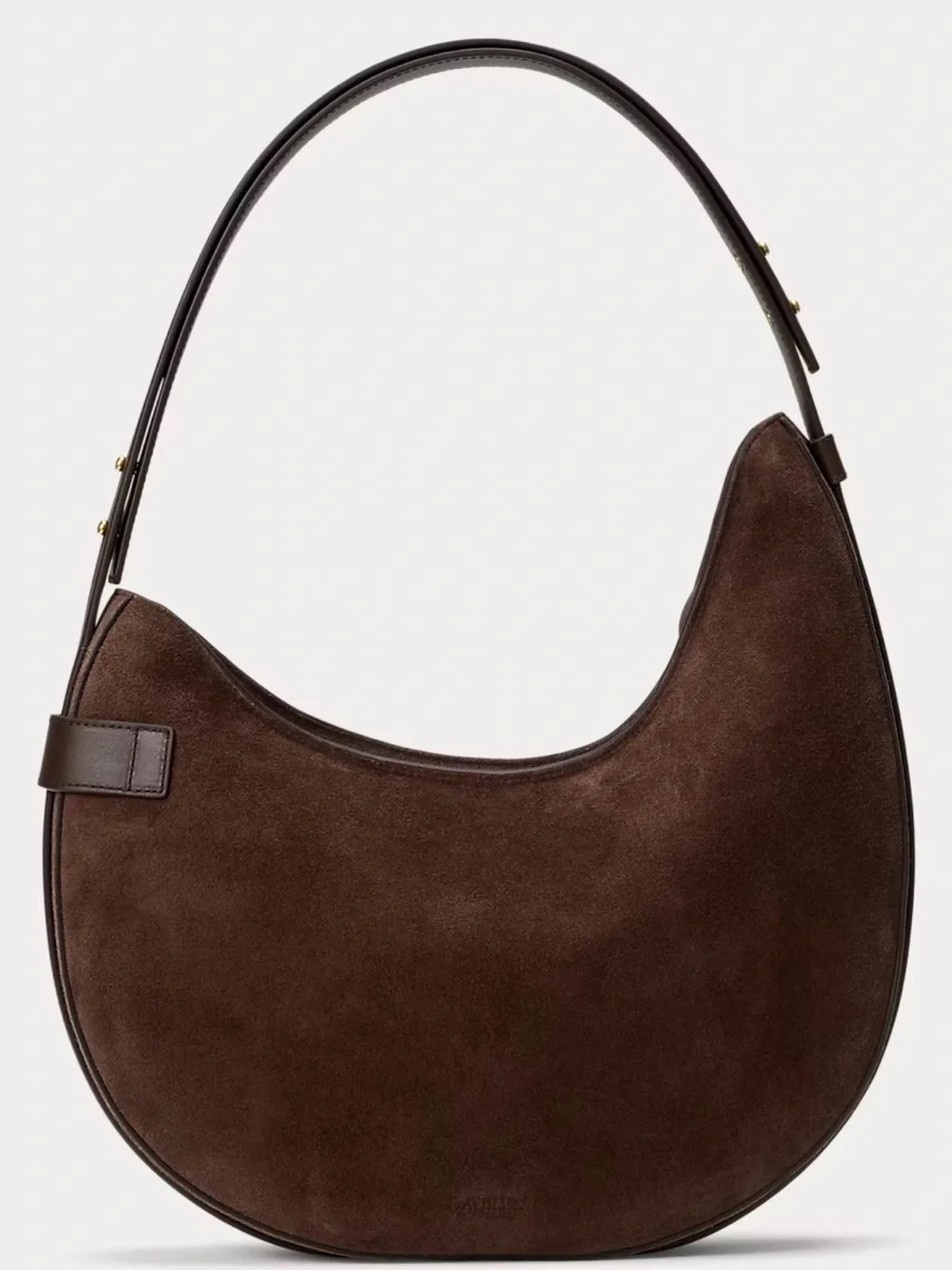 Polo by Ralph Lauren Brown Suede Hobo Bag with Buckle Detail